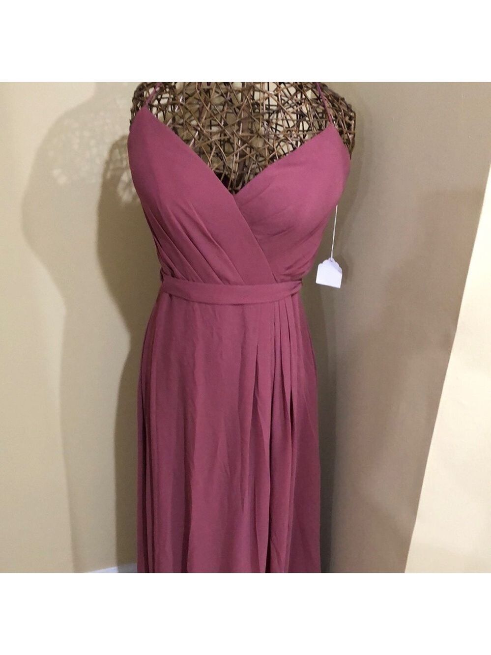 Mauve Straps Bridesmaids Evening Women’s Maxi Dress Gown Retail $225 - Picture 2 of 10